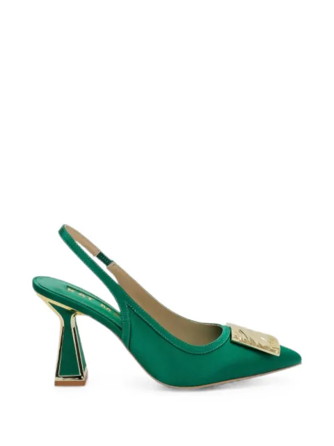 Kat Maconie logo-plaque slingback pumps Green KMFKAT085002