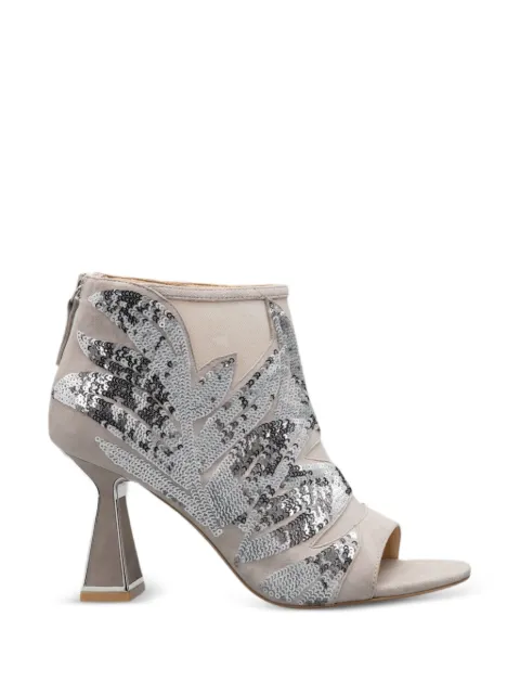 Kat Maconie sequin-embellished peep-toe ankle boots Silver KMFFIO085004
