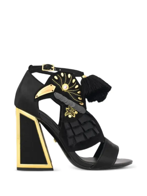 Kat Maconie Aya bird-embellished sandals Black KMFAYA105A16