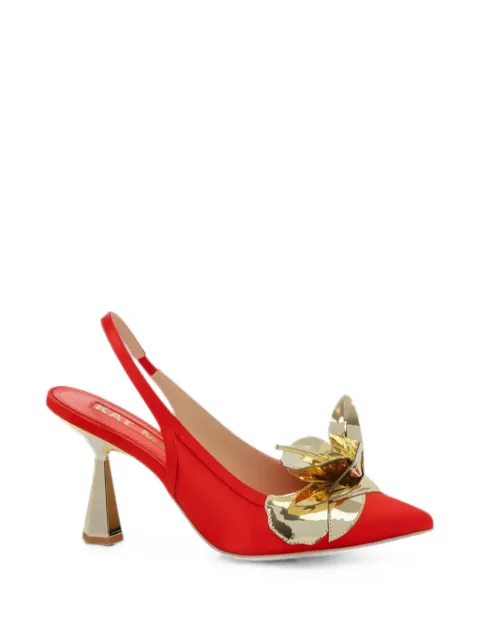 Kat Maconie Tamannaah floral-detail slingback pumps Red KMFTAM085005