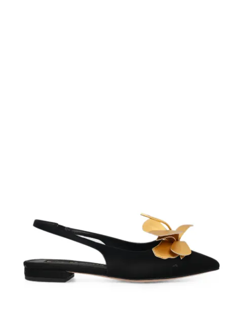 Kat Maconie Nelli floral-detail ballet flats Black KMFNEL000002
