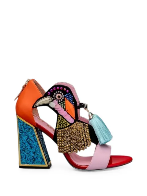 Kat Maconie embellished tassel sandals Orange KMFAYA105005