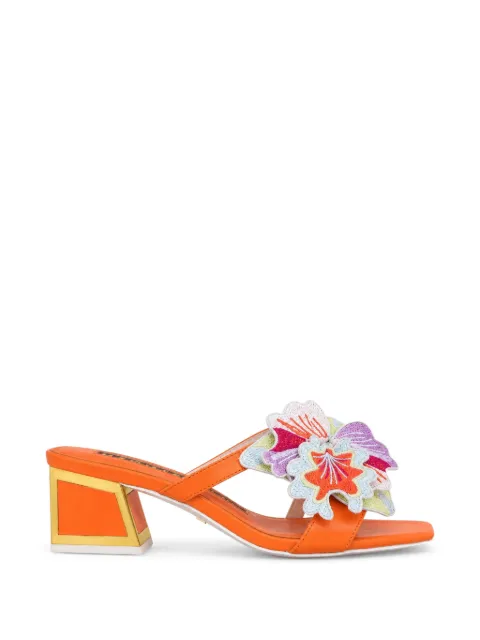 Kat Maconie Eve floral-applique block-heel sandals Pink KMFEVE055001