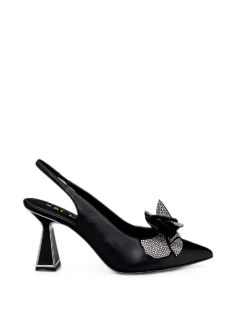 Kat Maconie crystal-embellished slingback pumps Black KMFHEN085004