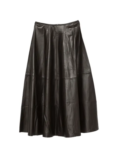 Arma paneled leather midi skirt Brown 004L26601802