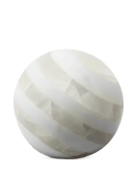 Editions Milano Alice striped marble paperweight White AL2034