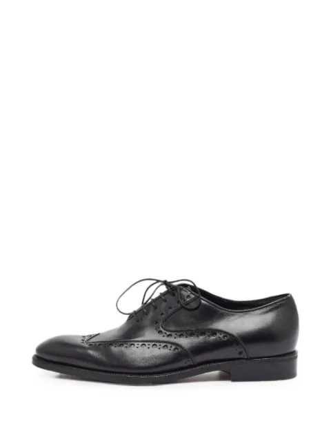 Ferragamo Pre-Owned brogue-detail Derby shoes Black 1372481