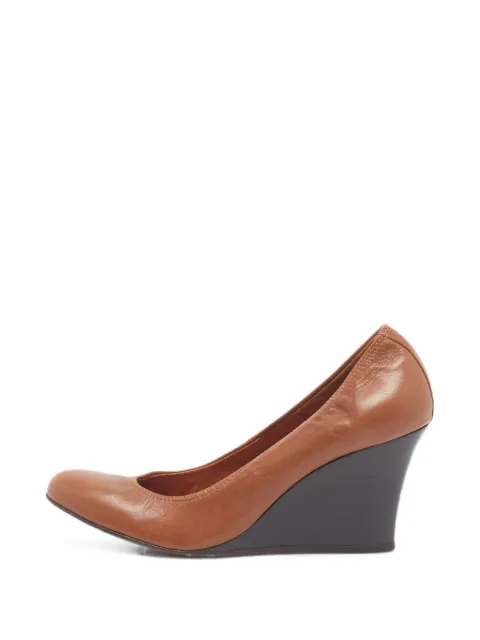 Lanvin Pre-Owned scrunch wedge pumps Brown 1371268