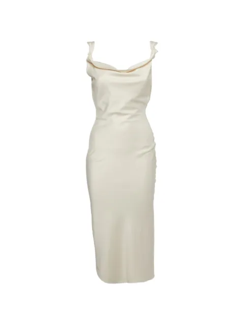 Michael Costello cowl-neck dress Neutrals 1363936