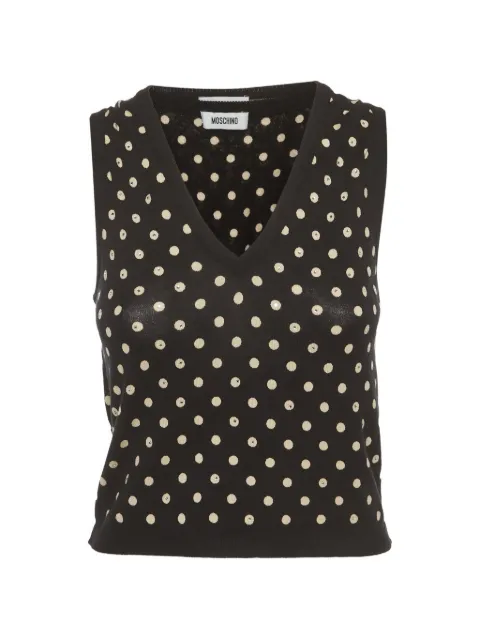 Moschino Pre-Owned polka dot knit top and cardigan Black 1375312