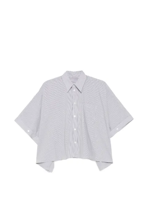 MM6 Maison Margiela striped asymmetric-hem shirt White S52DL0239M36014