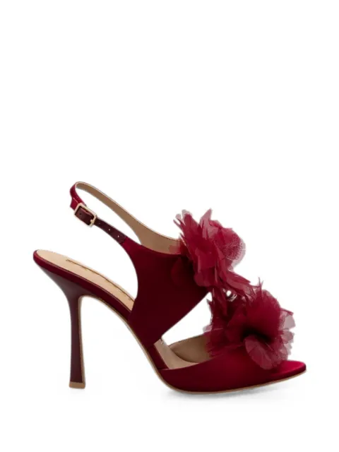 Kat Maconie Sher floral-embellishment sandals Red KMFSHE105003