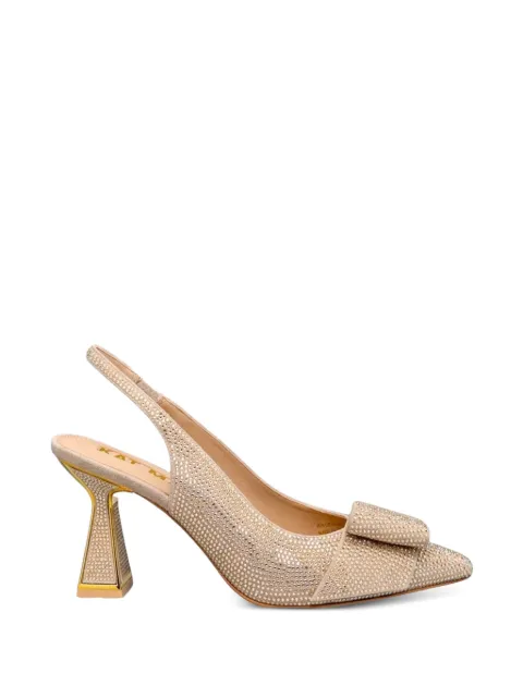 Kat Maconie crystal-embellished bow slingback pumps Neutrals KMFJEN085004