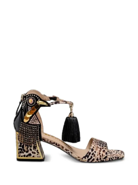 Kat Maconie leopard-print embellished sandals Neutrals KMFKAY055006