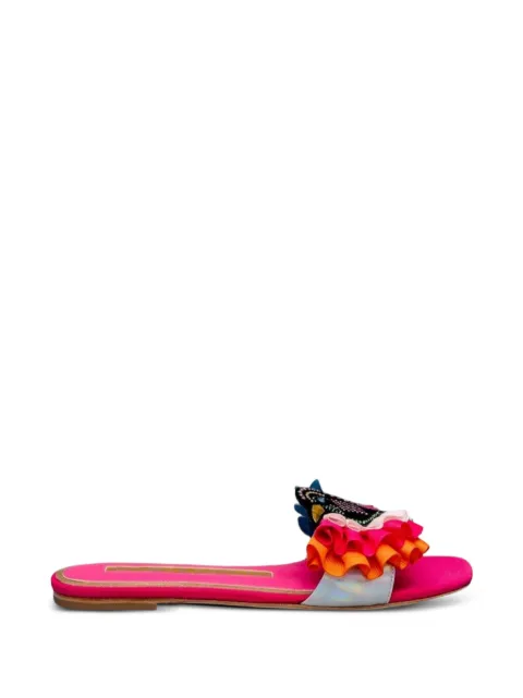 Kat Maconie ruffled bird-embellished sandals Pink KMFJSI000001