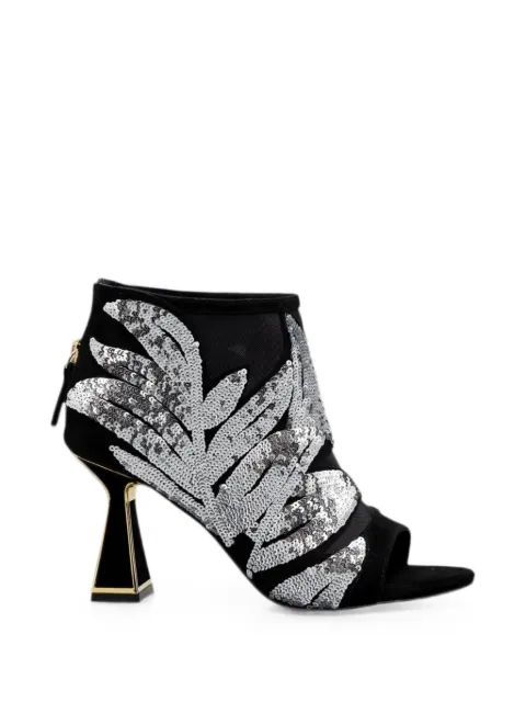 Kat Maconie sequin-embellished peep-toe sandals Black KMFFIO085001