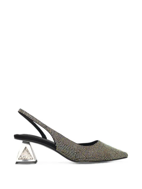 Kat Maconie crystal-embellished slingback pumps Black KMFANA050002