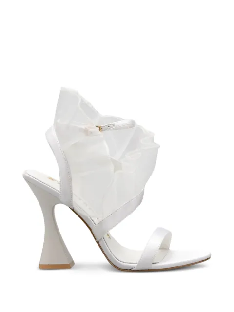 Kat Maconie ruffled-tulle sandals White KMFSAB105002