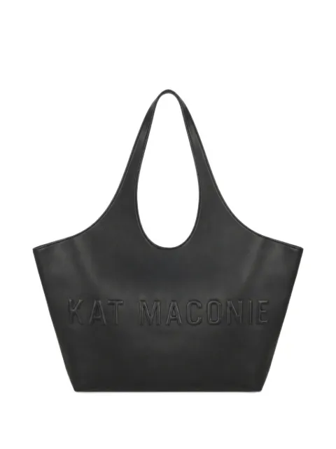 Kat Maconie large Brooklyn embossed-logo shoulder bag Black KMBBRKOS002
