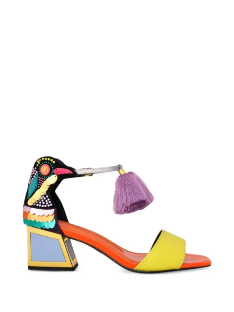 Kat Maconie tassel-embellished bird-motif sandals Orange KMFKAY055K04