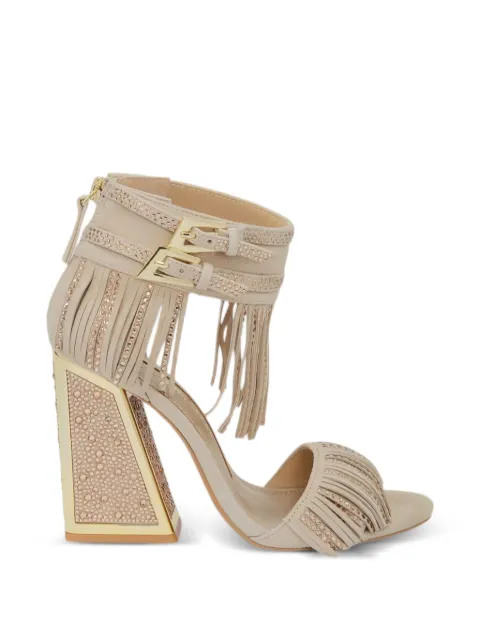 Kat Maconie Shalini embellished fringed sandals Neutrals KMFSHL105002