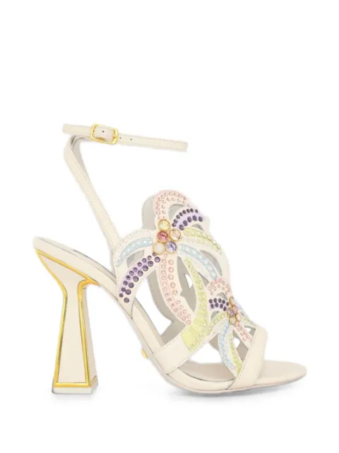 Kat Maconie crystal-embellished palm-tree sandals White KMFKIA105002