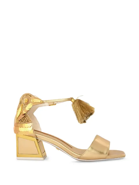 Kat Maconie Kay tassel-embellished sequined sandals Gold KMFKAY055K03