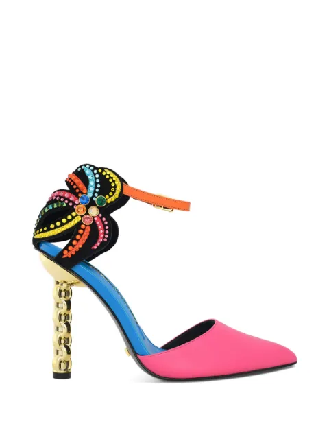 Kat Maconie Ezili crystal-embellished chain-heel pumps Pink KMFEZI105001