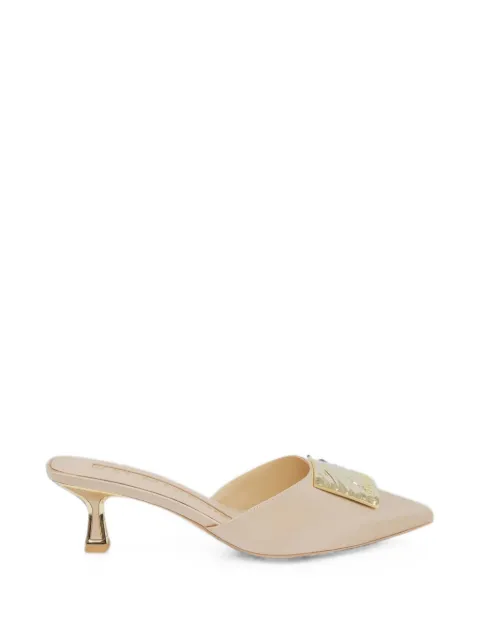 Kat Maconie logo-plaque mules Neutrals KMFROE050003