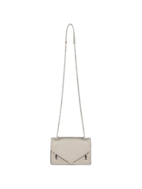 Kat Maconie Evelyn stud-embellished leather shoulder bag Grey KMBEVLOS002