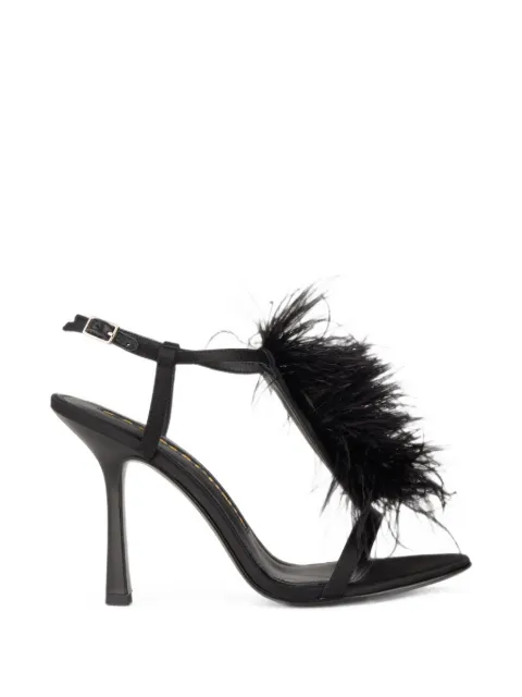 Kat Maconie Faryal feather-embellished sandals Black KMFFAR105001
