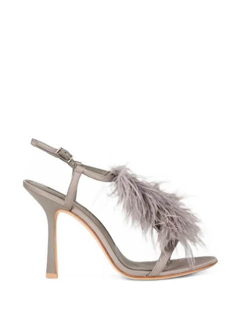 Kat Maconie Faryal feather-embellished sandals Grey KMFFAR105003