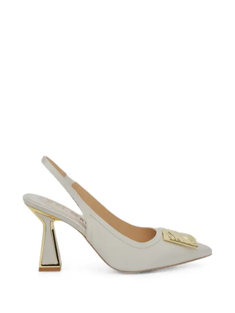 Kat Maconie Katia logo-plaque slingback pumps Neutrals KMFKAT085003