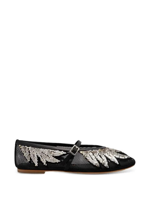 Kat Maconie Joanna sequin-embellished ballet flats Black KMFJOA000001