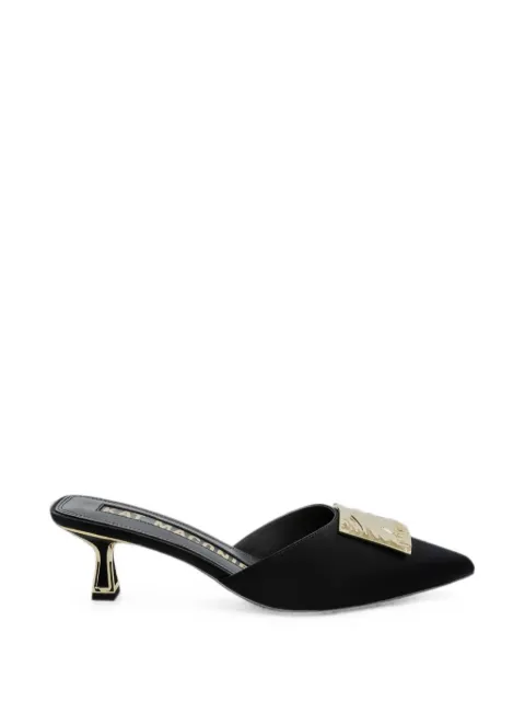 Kat Maconie Rosemin logo-plaque pointed-toe mules Black KMFROE050001