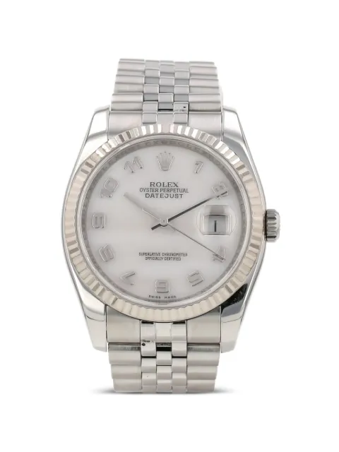 Rolex Datejust fluted bezel 36mm watch White 432867