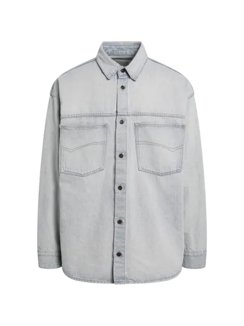 Balenciaga chest-pocket denim shirt Blue 868318TDW144200