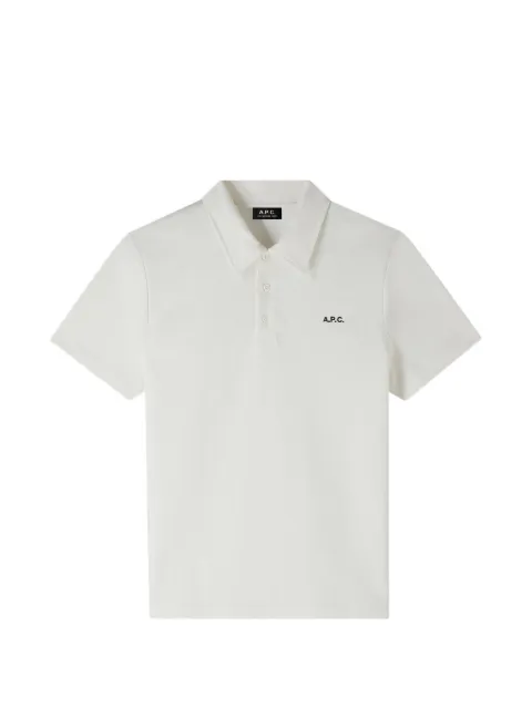 A.P.C. logo-embroidered polo shirt White COGWZH26342