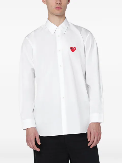 Comme des Garçons Homme heart-patch long-sleeve shirt White AXB002051CO