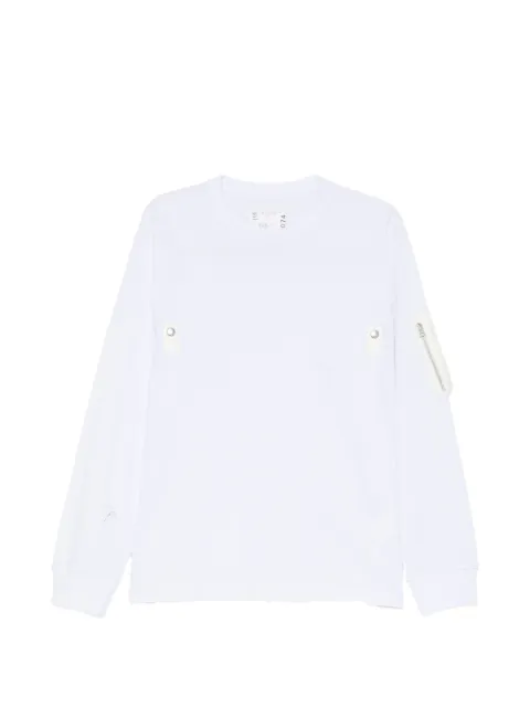 sacai pocket-detail long-sleeve T-shirt White 2604074M