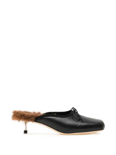 Simone Rocha faux fur lined pointe mules Black SMRPSLH17F9XRBKH390