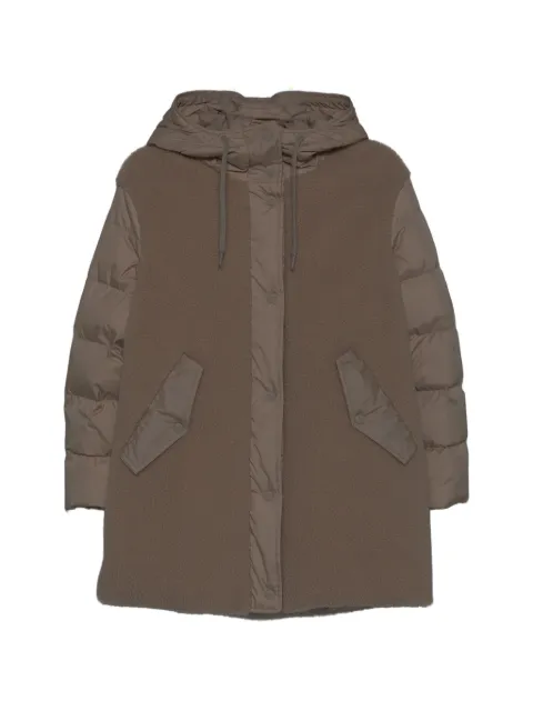 Herno hooded panelled coat Neutrals PI002300D12763