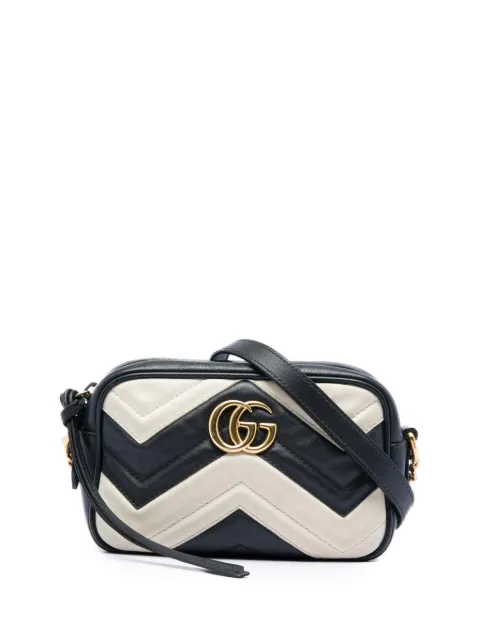 Gucci Pre-Owned 2016-2026 Mini GG Marmont Matelasse Leather crossbody bag Black XADW328I8MSV9SNM