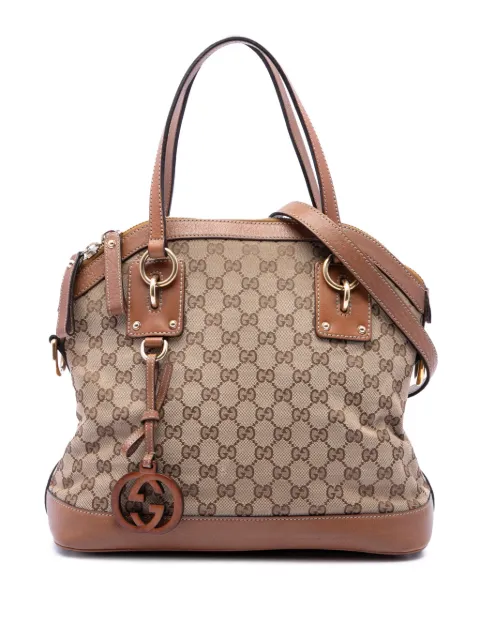 Gucci Pre-Owned 2016-2026 Medium GG Canvas Charm Dome satchel Neutrals I6IXLCQEU33UB4ME