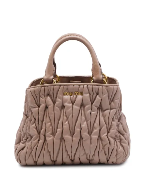 Miu Miu Pre-Owned 2010-2026 Matelasse Nappa satchel Brown BGYEBJVUOYF9NJ9S