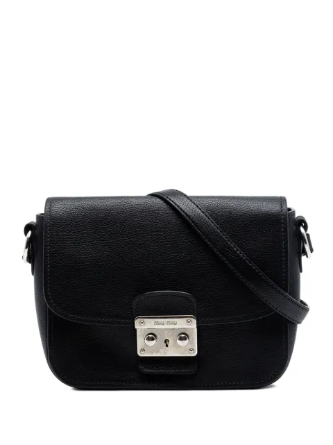 Miu Miu Pre-Owned 2010-2026 Goatskin Madras crossbody bag Black 6GM5PP4PFCYIS6AA