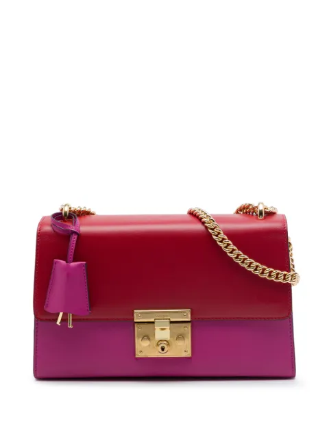 Gucci Pre-Owned 2016-2026 Medium Bicolor Leather Padlock shoulder bag Pink 0KMKTB2NN8H5FCG3
