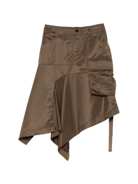 sacai asymmetric-hem cargo skirt Brown 2608583