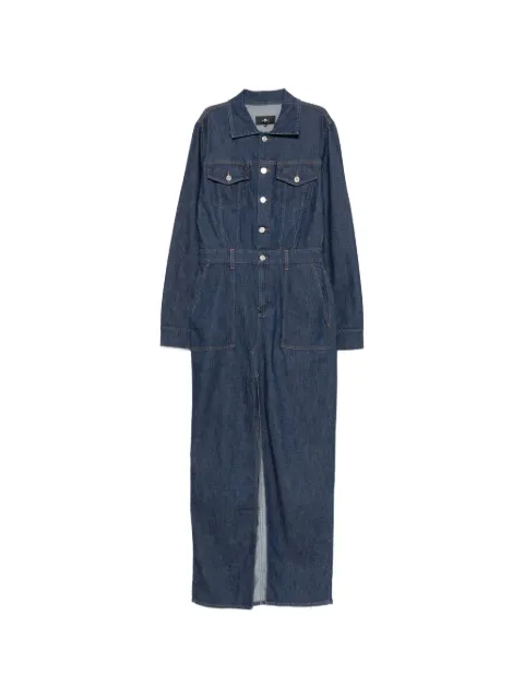 7 For All Mankind Utility front-slit maxi denim dress Blue 7UCP0R70