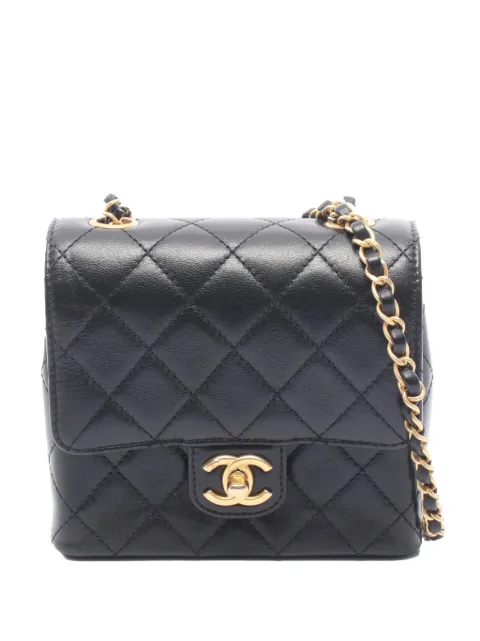 CHANEL Pre-Owned 2021-2026 CC Quilted Lambskin Single Flap crossbody bag Black SF8WB1V3S876MAEL